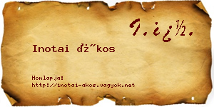 Inotai Ákos névjegykártya