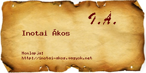 Inotai Ákos névjegykártya